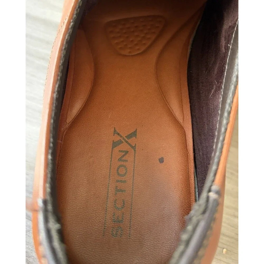 Section X Mens Dress Shoes Size 12 Brown Leather Jeremiah Plain Toe Oxfords